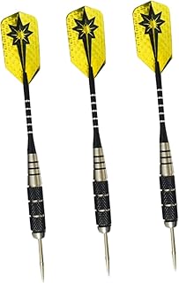 Toyvian Dardos metálicos Accesorios Dardos para Eventos Deportivos vuelos de Dardos con Punta de Aguja Tipo de Pin Dardos Resistentes a caídas Amarillo