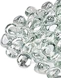 GASPRO 30 Pound Fire Glass Diamonds - 1inch Clear Fire Glass for Propane Fire Pit, Decorative Fire Pit Glass Rocks for Gas Fireplace, Crystal Luster