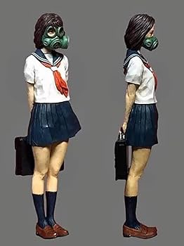 戦損Ver.★3Dレジン製フルコスチューム（マスクなし）未使用品 Amazon | 1/35 ガスマスクを着けた女子高生 未塗装 レジン