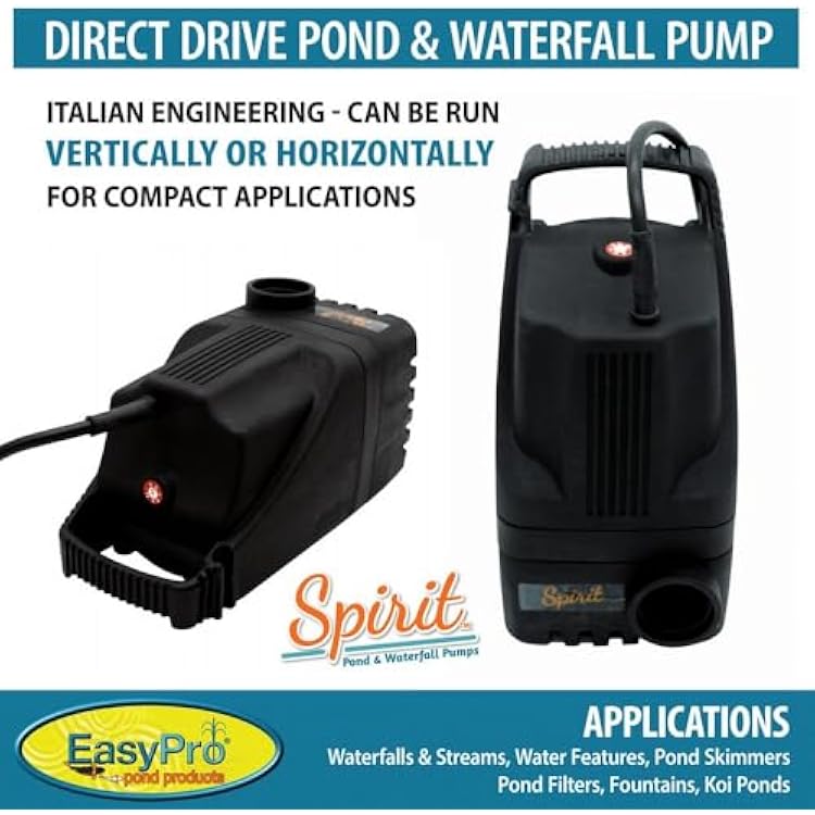 EasyPro Pond Products TLS2750 Spirit Pond and Waterfall Pumps, 2750 GPH