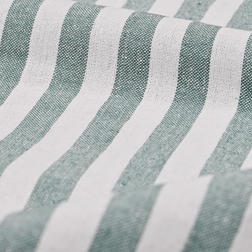 Image of Rectangular Cotton Stripes Sofa Table Cloth with Beatiful Lace (40x60 inch) Grey