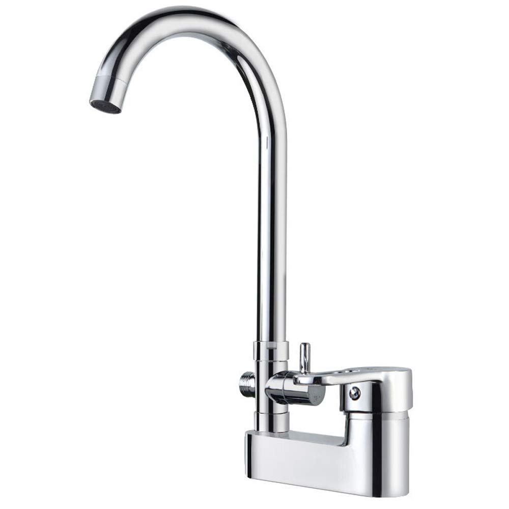 Mitigeur de lavabo double commande en cuivre pivotant à 360° - 8