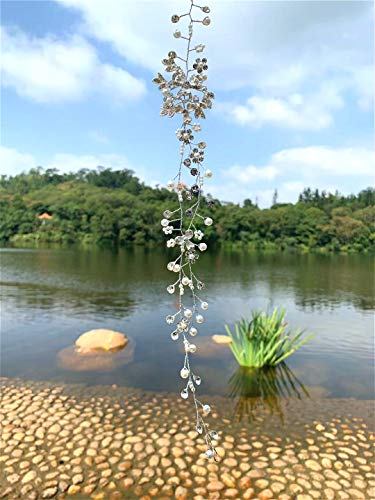 Cathercing Bohemian Women Wedding Headband Bridal Headband For Women Wedding Hair Accessories For Bride Flower Girl Hair Clips Pins Headpiece Floral Hair Piece For Wedding Party Prom (Silver) #TOP7