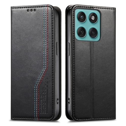 Housse Samsung Galaxy A31 cuir noir à rabat magnétique avec rangements pour cartes