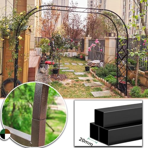 Arco de jardín negro ajustable: soporte de metal para plantas y flores 4