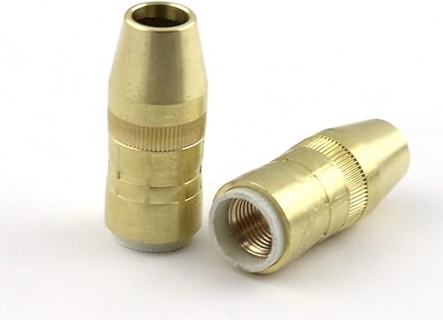WeldingCity Paquete de 2 boquillas de gas NS-1200B (diámetro de 12 pulgada, enrasado, latón) compatibles con consumibles para pistola de soldadura