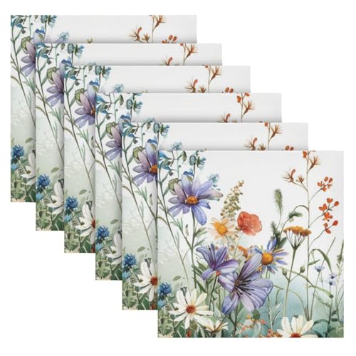 Servilletas de Tela Butterfly con Flores y Mariposas Set x6 miniatura 2