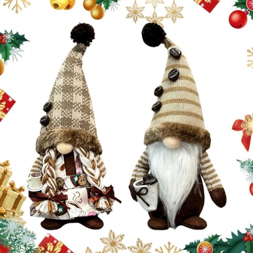 Gnomos navideños, 2 piezas, 12 pulgadas, decoración suave y divertida