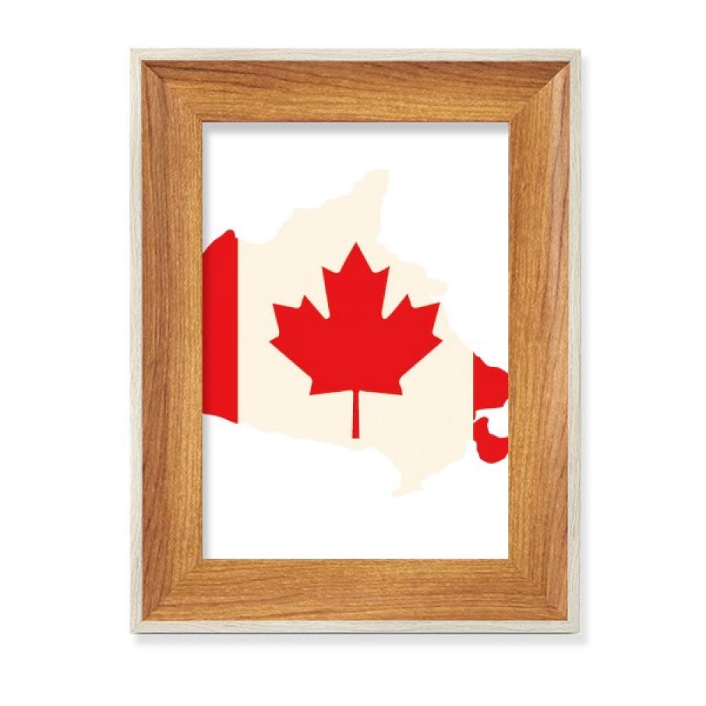 Cadre de photo feuille d'érable rouge Canada bois bureau tableau art peinture
