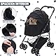 Siairo Hundewagen 3 in 1, Faltbarer Hundebuggy bis 20kg, Haustiere Buggy, Klappbare Haustierwagen mit einem Klick für mittlere Hunde Katzen, Haustiere Transportbox, 360° Drehbare Gummireifen