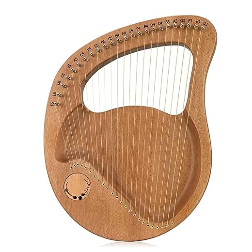 24 String Lyre Harp, Solidwood Mahogny, Med Tuning Skiftnyckel, Extra Sträng Och Engelsk Musikhandledning, Bästa Present Till Nybörjare Musikälskare Barn Vuxen (Color : Natural)