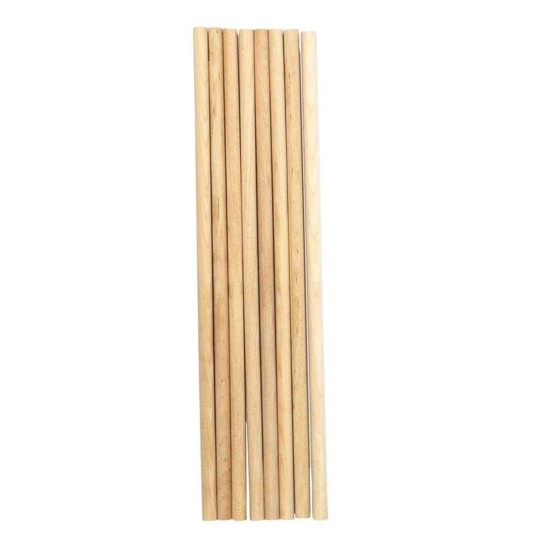 generic Aadya Crafts Natural Plain Round Wooden Sticks Size 30 Cm Long x 8 mm Thick 8 Pcs Set RAW3156-picture-11