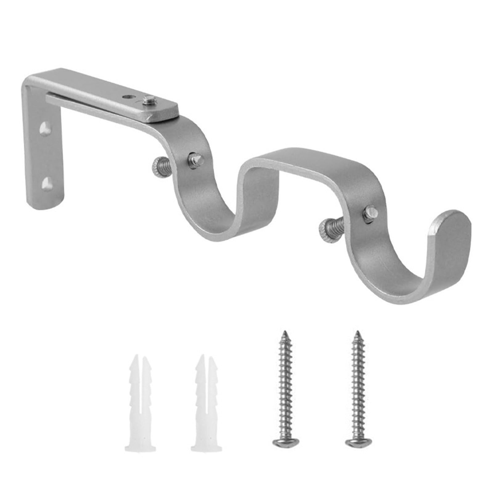 Rgybao Silver Rod Curtain 25Mm Adjustable Mounting Hardware With Reinforced Iron Frame For Home Iron Roman Curtain Rod Brackets