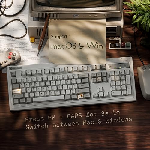 Image of Keychron R6 Retro Wireless Mechanical Keyboard, 100% Full Size Hot Swappable RGB Apex Banana Tactile Switch, QMK Tri-Mode(2.4 GHz /Bluetooth /Wired), Compatible with Mac PC Linux