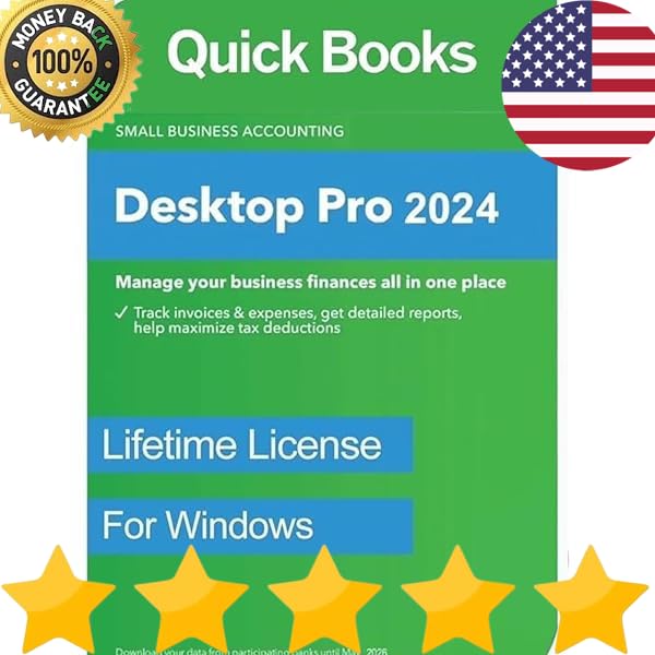 Quick-Books desktop pro 1 User | LIFETIME Version | NO DVD | Amazon Message Delivery(Within 5hrs) - Only windows | 100% Money Back Guarantee