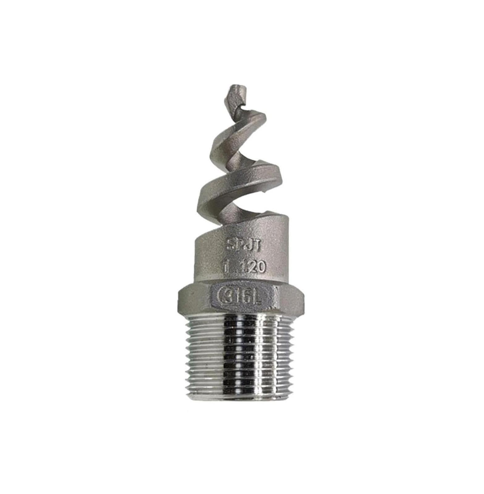 Ugello spirale inox cono pieno, 1/4"-3" filetto maschio BSPT