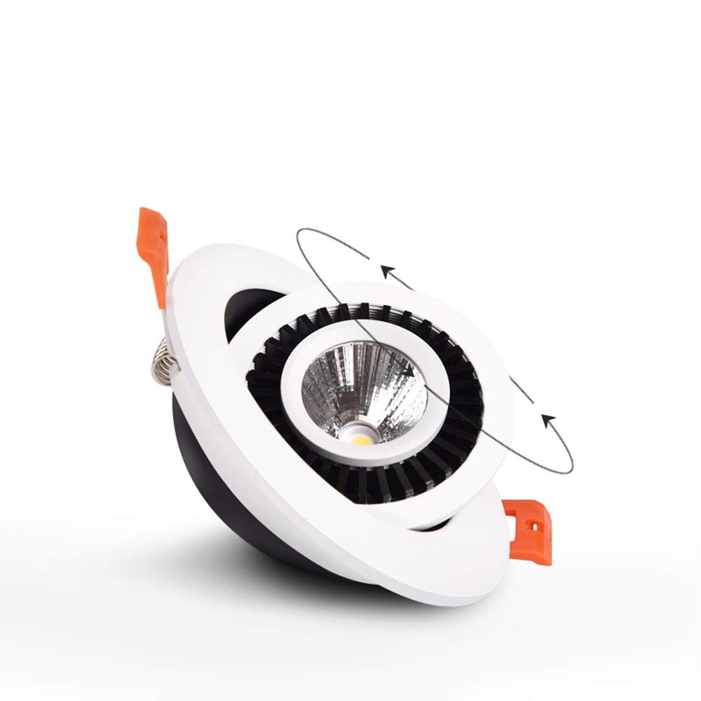 Miniaturowa, Wpuszczana Lampa Sufitowa Cob 7W, Płaska, Nowoczesna, Kątowa, Regulowana, Antyodblaskowa, O Wysokim Współczynniku Ra, Wbudowana, Lampa Panelowa, Do(Biało-Ciepłe Światło)