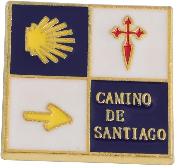50pcs of Metal Camino de Santiago Badge Road Marker Scallop Shell St James Cross Pilgrim lapel Pin