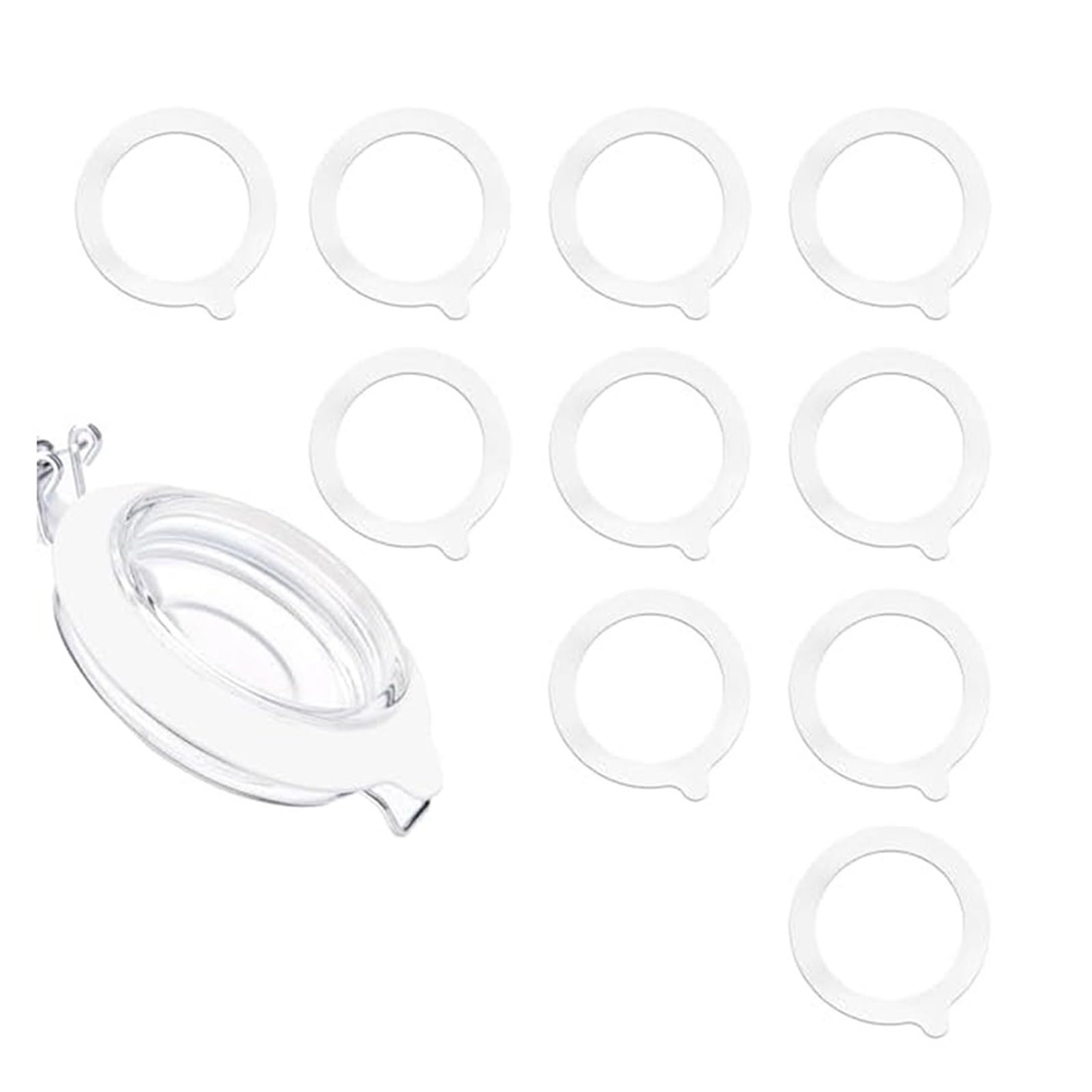 Hzomif Glass Jar Silicone Seal Rings 30pcs Silicone Canning Jar Gaskets Silicone Airtight Seals Leakproof Replacement Seal Rings For Glass Canning Jar Mouth(White)