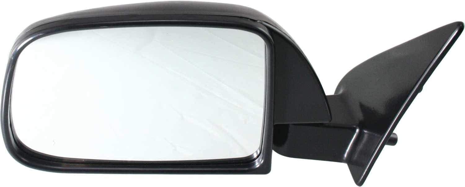DAT AUTO PARTS Left Driver Side Window Mount Manual Door Mirror Replacement For 1989-1995 Toyota Pickup 2WD 4WD Black Foldaway Type w/o Window Vent Textured Plastic 8794089147 TO1320112