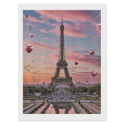 Broderie diamant Tour Eiffel 5D pour créer une décoration murale de salon chaleureuse