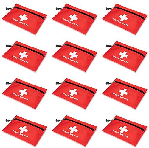 Image of Red First Aid Bag Small First Aid Kit Empty Medical Storage Bag for First Aid Kits Pack Emergency Hiking Backpacking Camping Cycling Travel Car (Red 7.9x5.5 12PCS)