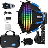 Amaran Ray 120c Vollfarb-RGB-Videoleuchte, 120 W kompakte Bowens-Mount COB-LED-Leuchte mit Octa Dome 30 Softbox, CCT 1.800 K–20.000 K, App-Steuerung für Fotografie und Live-Streaming