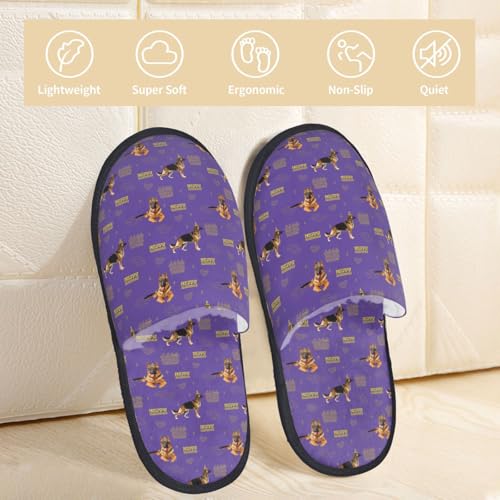German Shepherd Dog Print Women Slippers Home Furry Shoes Keep Men Couples Shoes Warm For Women-3
