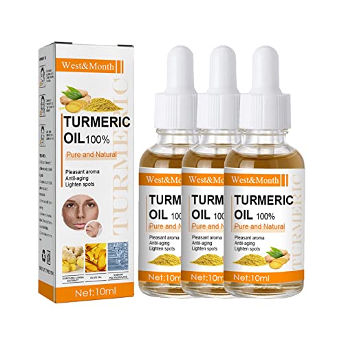 2023 New Turmeric Dark Spot Corrector Serum 100% Pure & Natural Turmeric Oil for Face Skin Care Moisturizing Repair Serum Pleasant Aroma Anti Aging Essence for Lighten Spots (3PC)
