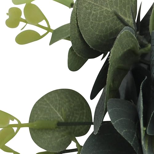 Miniatura 5 de Letrero de bienvenida para puerta delantera, letrero de hola con decoración de vegetación, letrero redondo de madera para colgar, decoración de