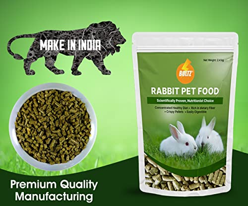 Image of Boltz Premium Adult Pellet Rabbit Food 2400 Gm, Nutritionist Choice, Tailored Nutrition for All Stages of Life, Fortified with Essential Vitamins and Minerals, Easy to Digest Safe (2.4 KG)