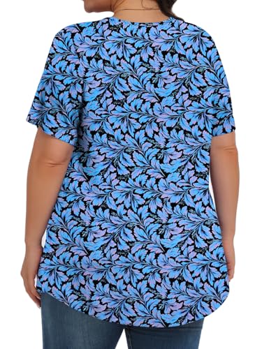 Image of Tencede Womens Plus Size Tops Tunic Short Sleeve Crew Neck Shirts Casual Soft Blouse 1X-5X