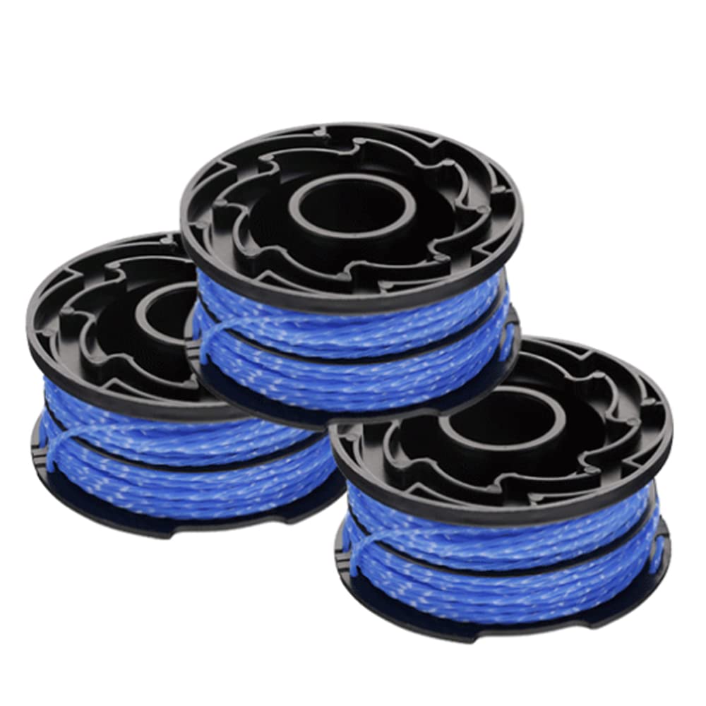 A6441 Strimmer Spool Line Compatible with BLACK + DECKER GL315, GL337, GL350, GL650, GL651, GL652, GL653, GL655, GL656, GL660, GL670, GL680, GL687, GL5530 Brush Cutters (3pcs) by Mumaxun