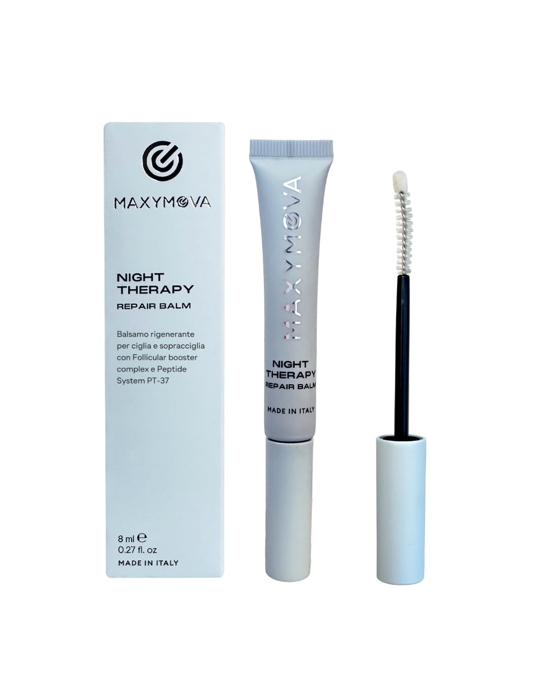 MAXYMOVA Night Therapy Repair Balm – Siero Balsamo Riparatore per Ciglia e Sopracciglia – Trattamento con Peptidi PT-37 e Follicular Booster Complex. Dopo Laminazione
