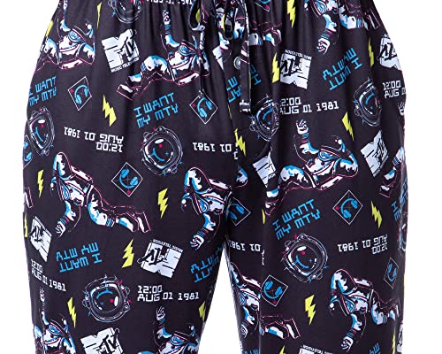 INTIMO MTV Mens' Music Television Moonman '80s Logo Sleep Pajama Pants4