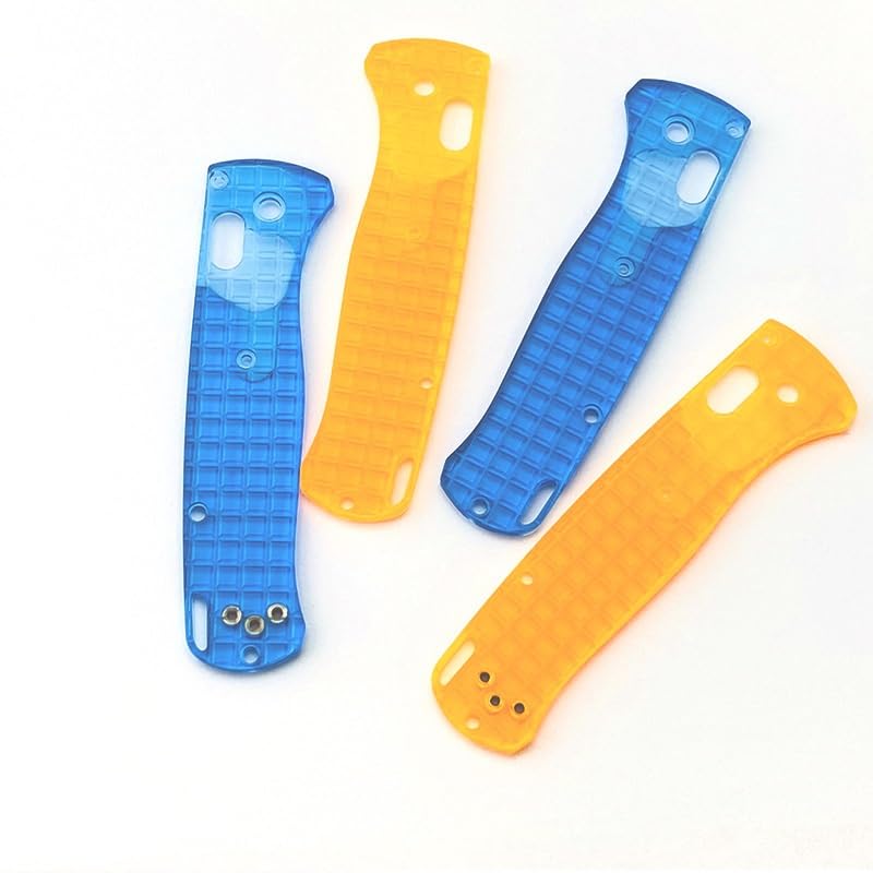 Echeson 1 Pair Acrylic Scales Fits for Benchmade Bugout 535, Custom Clear Blue Handle Patch