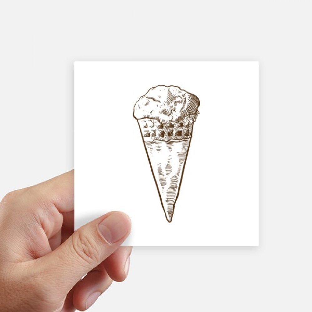 Autocollant carré sketch crème glacée douce 10cm de DIYthinker pour ordinateur, lot de 8pcs