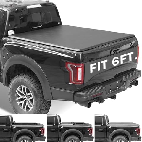 Lyon Cover 6ft / 74in Soft Roll-Up Truck Bed Cover Compatible with 2016-2025 Toyota Tacoma w/Track System Tonneau Cover Cover