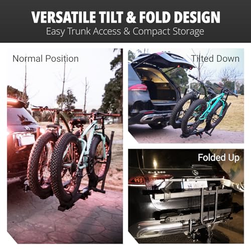Image of TrailV2 Plus Ebike Rack with Ramp 170 lb 2-Bike Rack Hitch Mount Heavy Duty