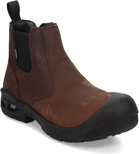 KEEN Utility Botas de trabajo Juneau Romeo de altura media con puntera suave, impermeables, para hombre