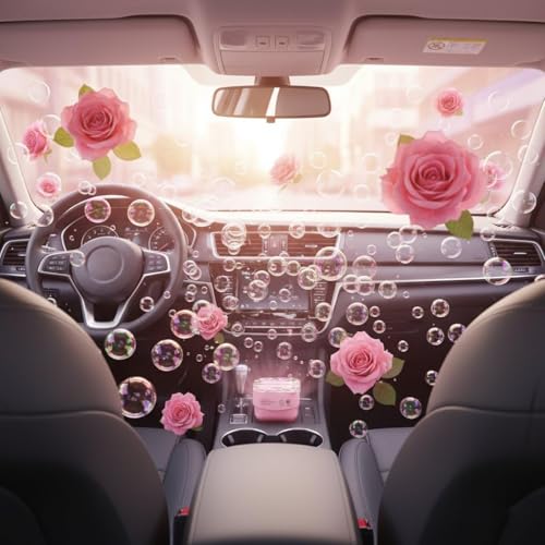 Image of Pink Rose Air Freshener | Long-Lasting Fragrance for Car, Washroom, Room, Home & Office | Odor Eliminator Gel for Fresh, Pleasant, Invigorating Aroma (90 gm.)