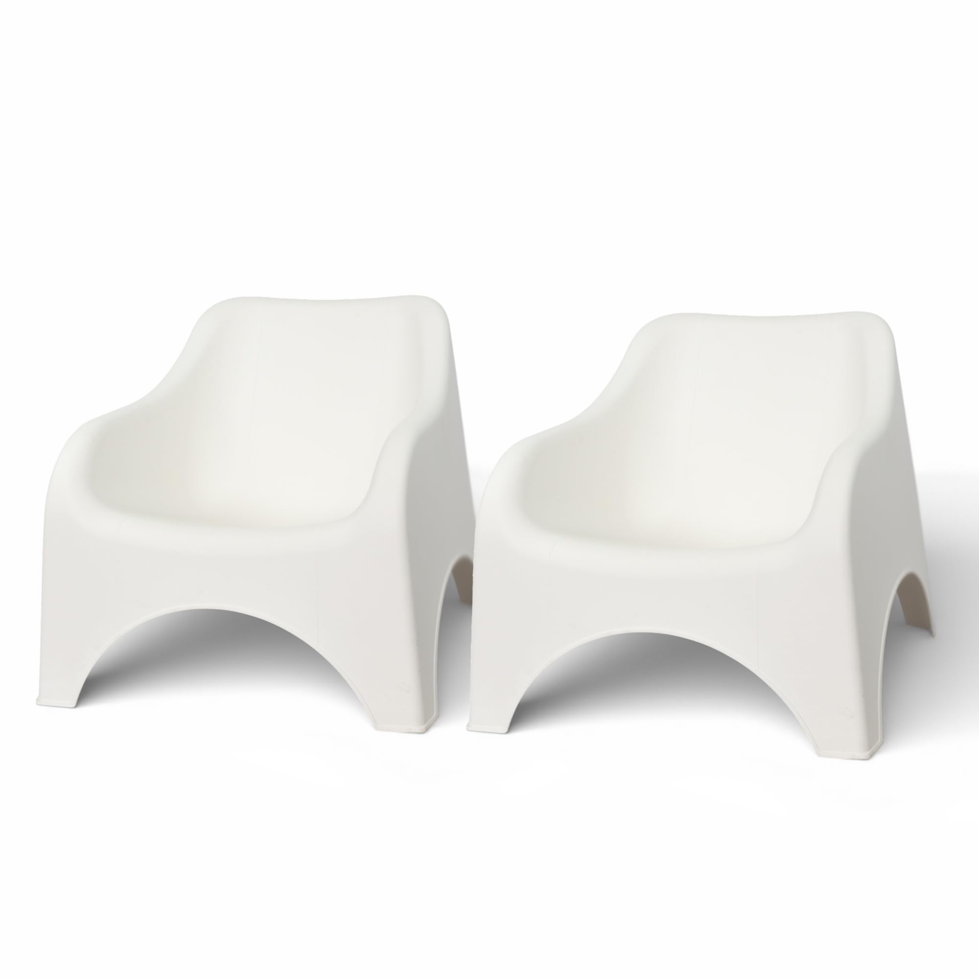 Pincho Sillas de Jardín de Plástico Blanco Nuvola Pack de 2 Sillones Exterior para Terraza y Balcón, Reposabrazos Cómodos, Diseño Monobloque Fácil Limpieza - 70x80x70 cm