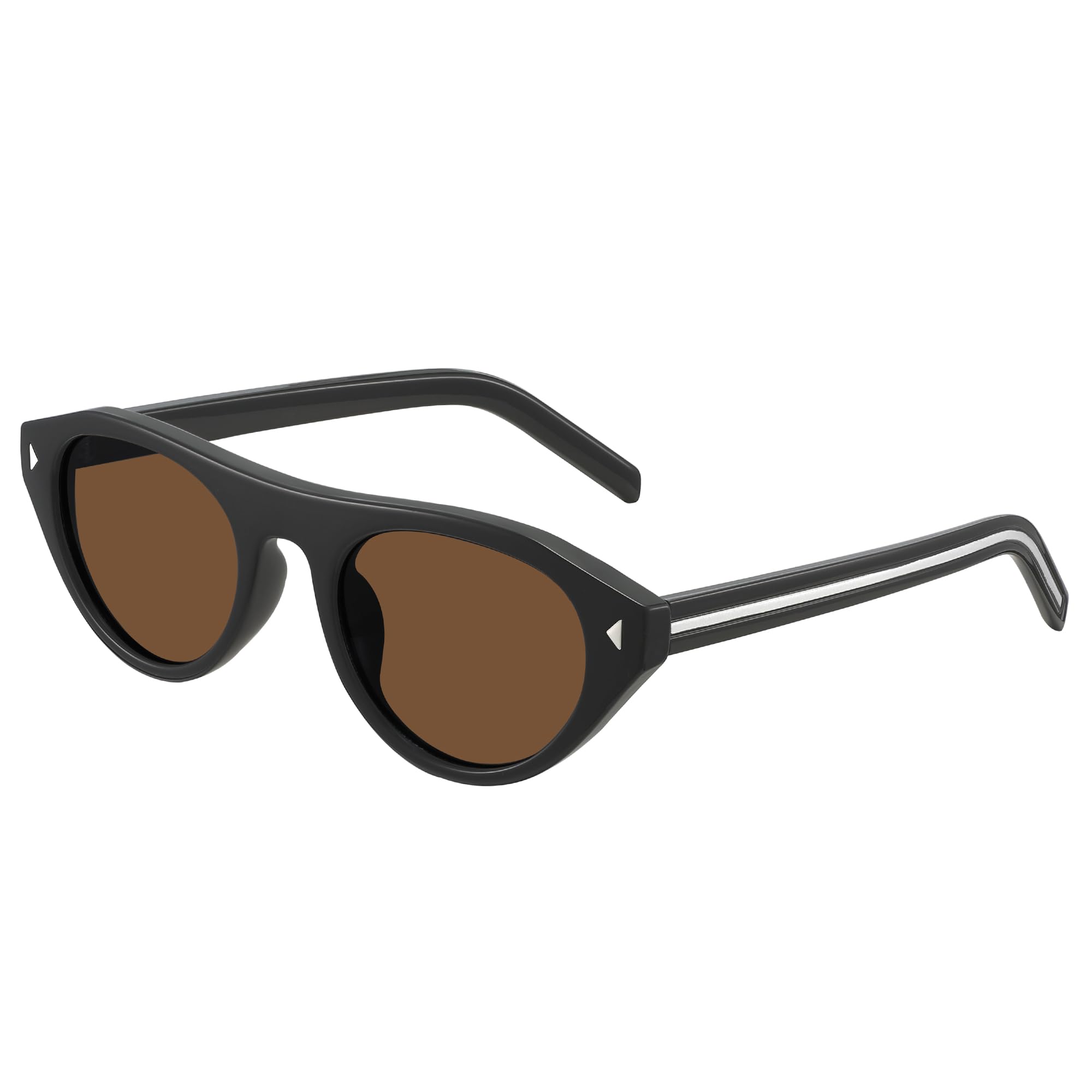 MEETSUN Trendy Cat Eye Sunglasses for Women Retro Oval Vintage Narrow Frame UV400 Protection for Driving Travel Outdoor