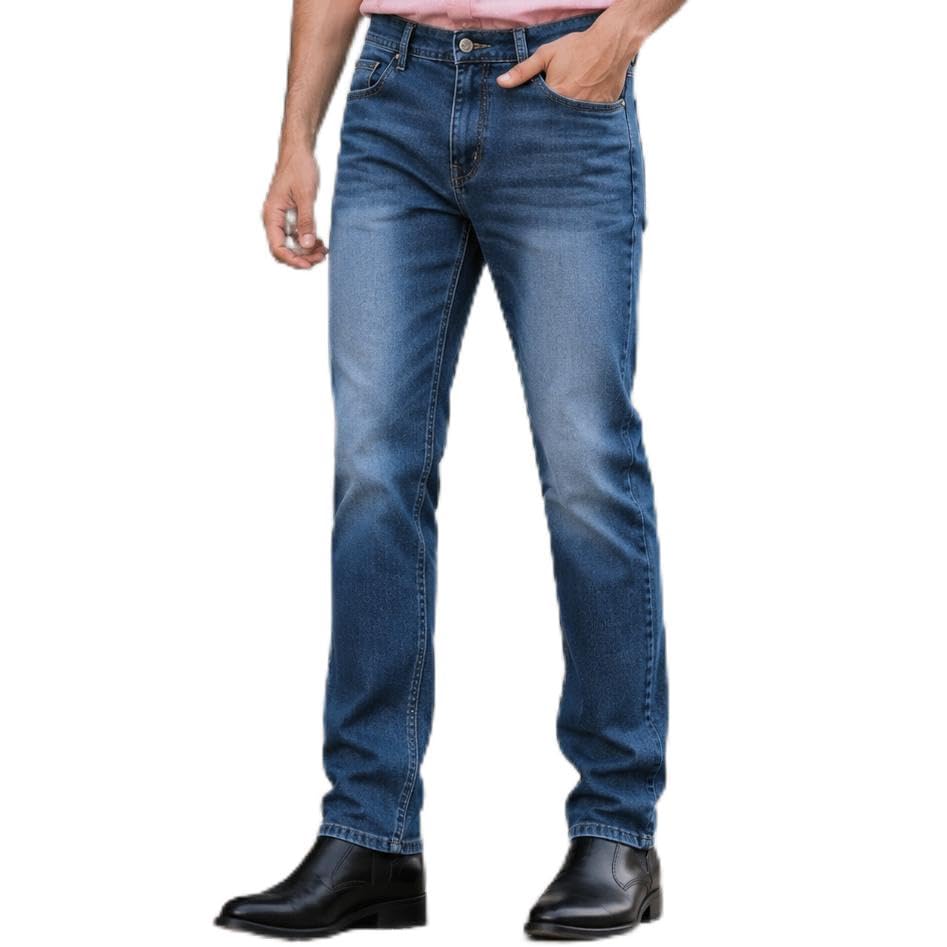 Denim Jeans Men Light Blue Washed Stretch Slim Fit-picture-41