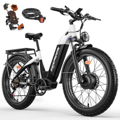 Seemoon 4000W Dual Motor 38MPH Electric Bike for Adults 52V 26x4" Fat Tires