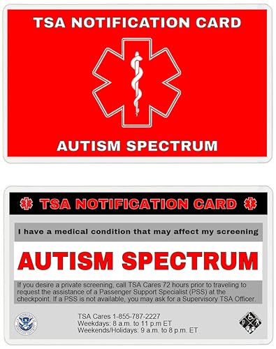 TSA Notification Card for Autism Spectrum - Wallet Version (2)