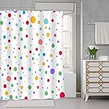 SDDSER Kids Rainbow Polka Dot Shower Curtain Set Colorful Abstract Circles Doodle Geometric Bathroom