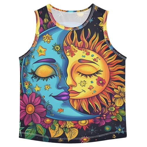 Boys' Tank Top Shirt Colorful Moon Sun Sleeveless T-Shirts