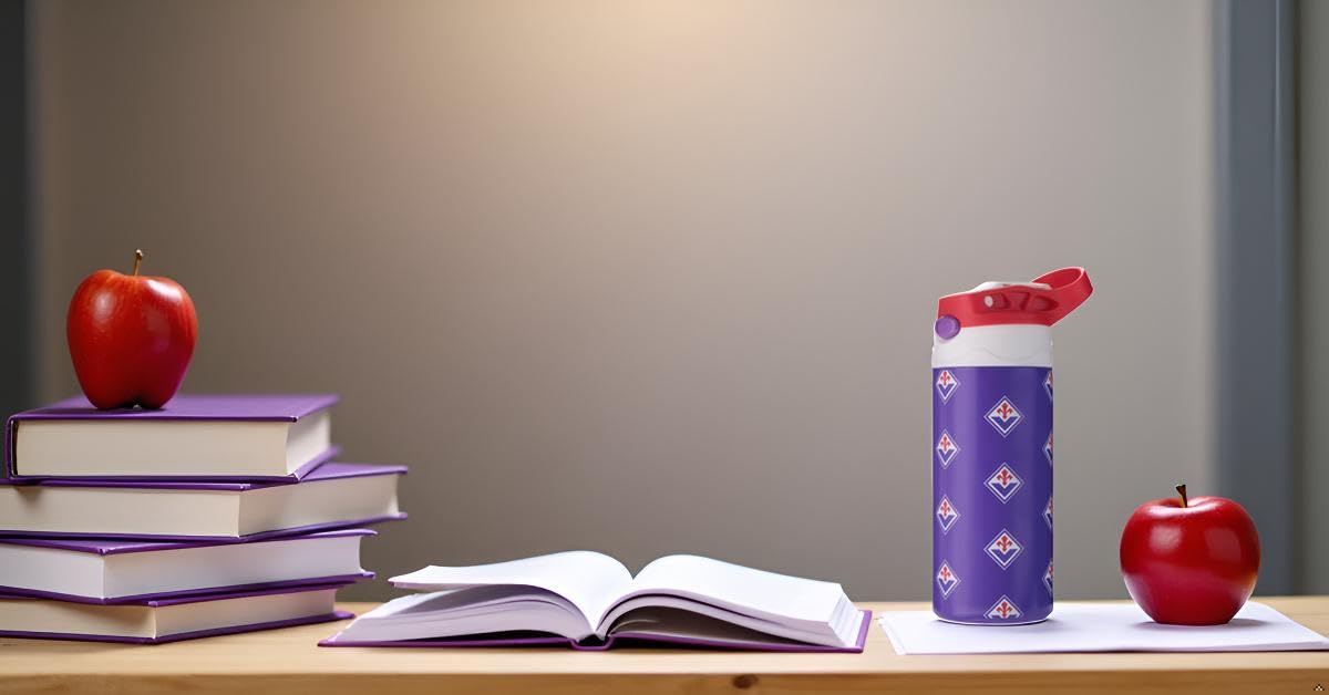 Only4fan S.r.l. ACF Fiorentina Borraccia Termica Acciaio doppia parete 350 ml Prodotto Ufficiale