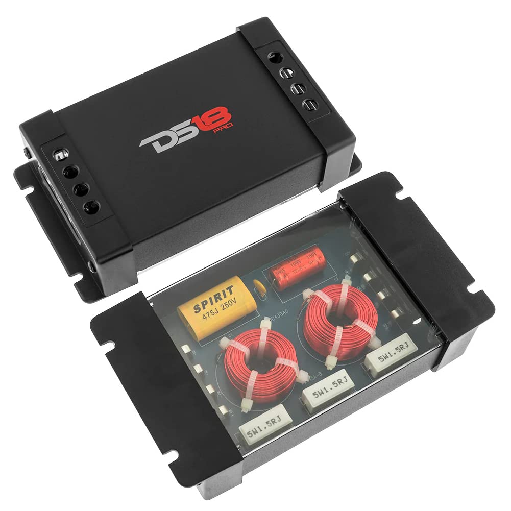 KIT-Set FÜR DS18 PRO-CFX 2 Passive Frequenzweichen 4 Ohm 300 Watt max. für 2-Wege-System Tieftöner Hochtöner mit Hochtöner-Empfindlichkeitsauswahl 0; - 3 dB; - 6 dB; pro Paar + 3 Gratis-Aufkleber